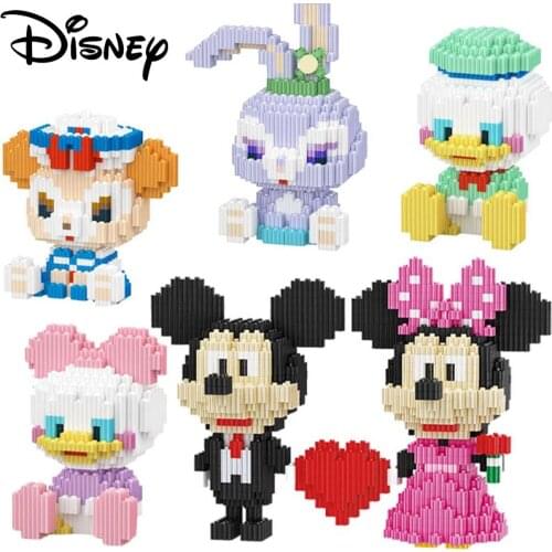 Disney Minnie Mickey Mouse Diamond Assembly Building Blocks Diy 3d Model Donald Duck Stellalou Figure Toy For Childrens Gift