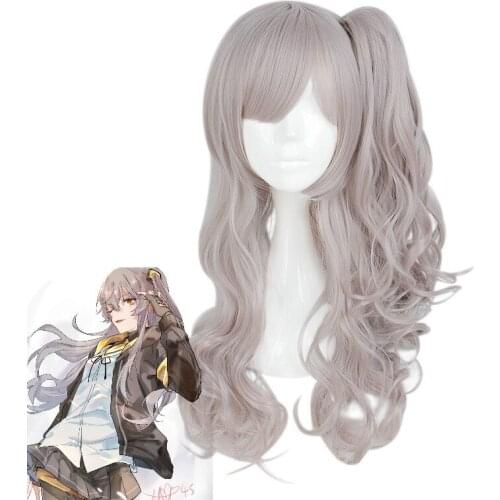 Girls Frontline Ump45 UMP9 Hair Cosplay Costume Long Heat Resistant Synthetic Hair Halloween Party Role Play Wig + Free Wig Cap