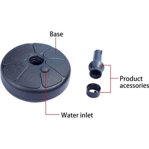 T84E 38cm Round Heavy Duty Patio Umbrella Base Holder Water Sand Fillable Sunshade Stand Outdoor Yard Garden Beach