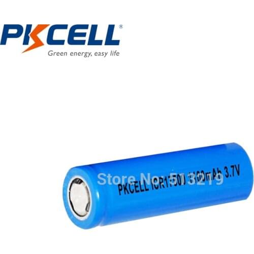 1PCS PKCELL ICR17500 1100mah 3.7v lithium battery li-ion rechargeable batteries toys shaver battery