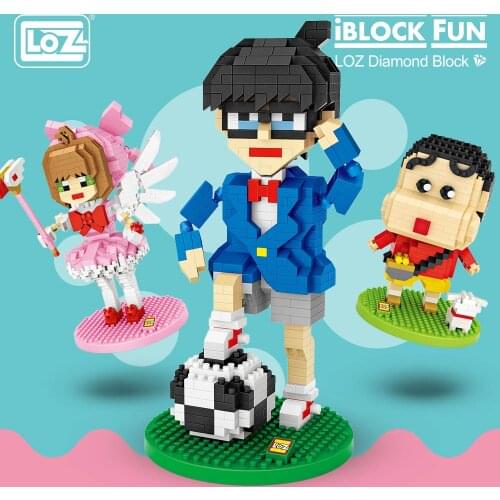 LOZ Diamond Blocks Japan Anime Character Assembly Action Figure Mirco Building Blocks Mini Bricks for Kids Detective Ninja Toy