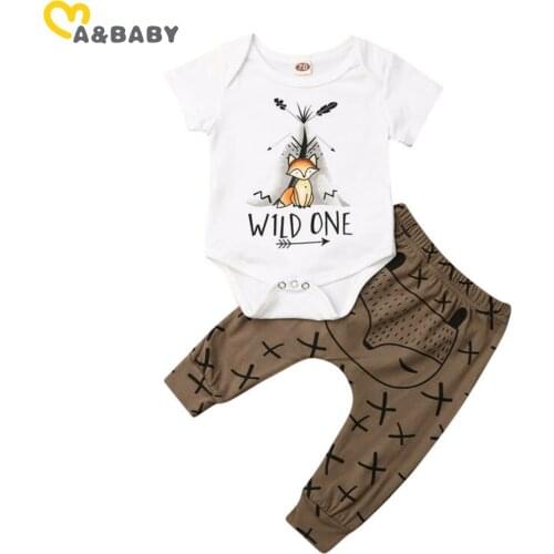 Ma&Baby 0-18M Cute Newborn Infant Baby Boy Girl Cartoon Fox Clothes Set Romper + Pants Outfits Summer Costumes
