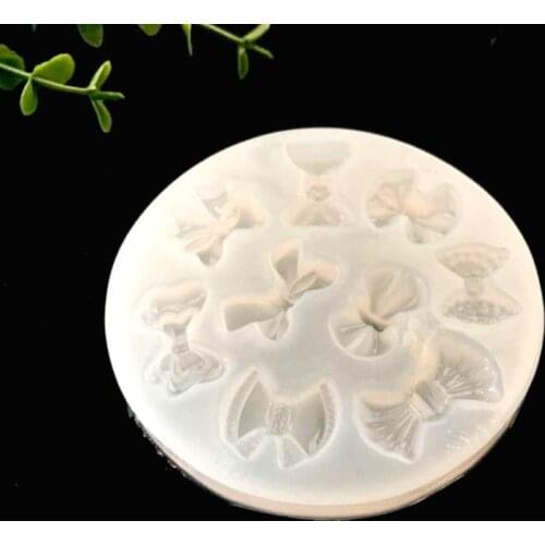 Mini 3D Bow Shape Epoxy Resin UV Glue Crafts Silicone Mold Creative DIY Art Pendant Brooch Jewelry Tool Manual Gift Accessory