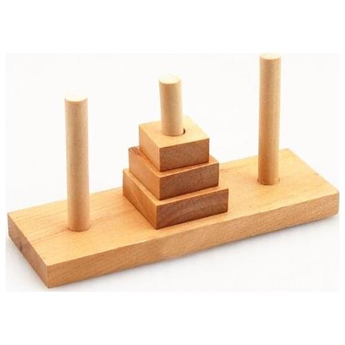 Mini Size Quality IQ Wooden Puzzle Game Hanoi Tower Gift for Children