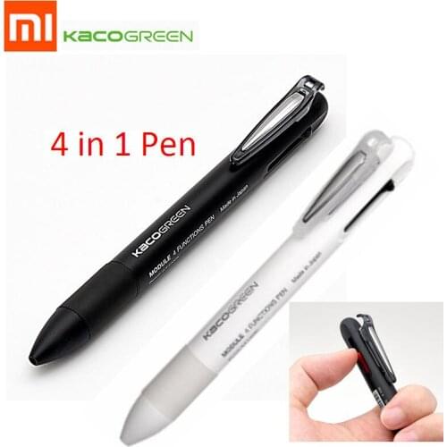 Xiaomi KACO 4 In 1 Multifunction Pens 0.5mm Black Blue Red Refill Gel Pen Mechanical Pencil Japanese ink Office School