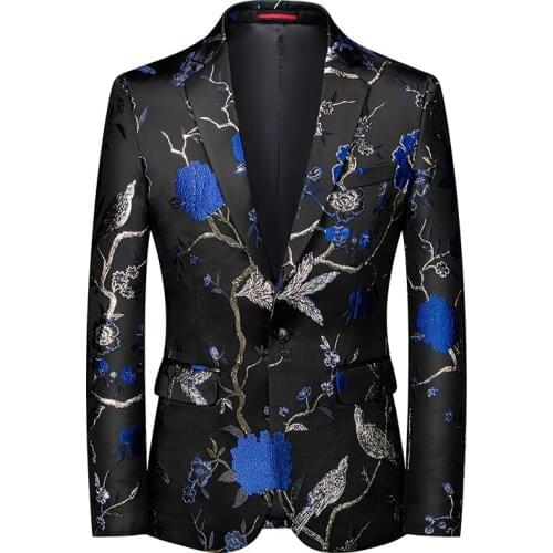 Mens fashion suits, personalized stage performances, banquets, business casual, large-size small suits, embroidery printing