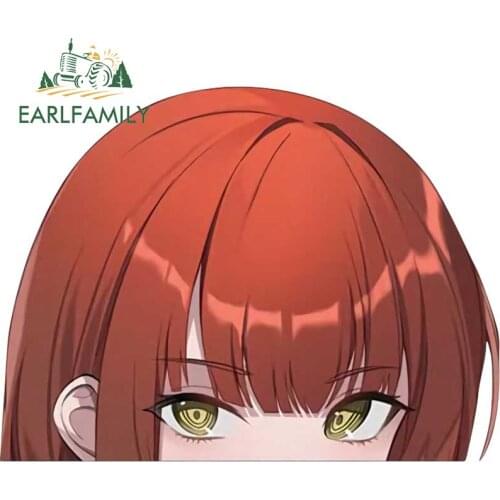 EARLFAMILY 13cm x 9.8cm for Chainsaw Man Makima Peeker Funny Car Stickers Scratch-Proof Waterproof Decals Trunk Car Accessoires