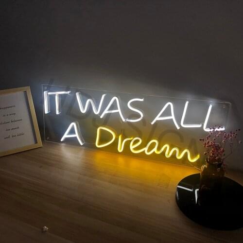 Outdoor Custom Neon Sign it was all a dream Led Wedding Wall Art Home Bar Light Personalized Decor wedding