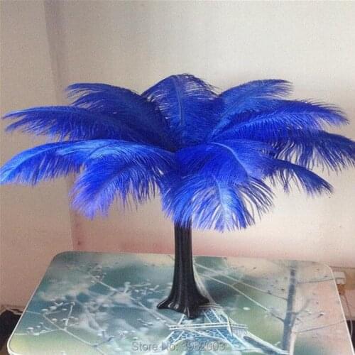 Wholesale 100pcs sapphire Ostrich Feathers 12-14 inches/30-35cm wedding party decorative ostrich feather hair South Africa