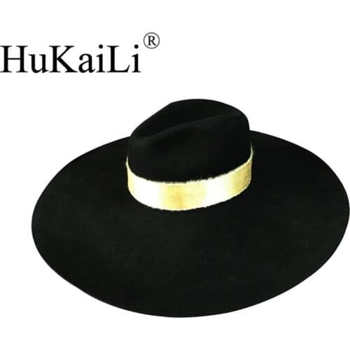 Early spring Panama cat new wool, large eaves hat Sir 16 cm wide brim hat the European and American wind sunshade cap