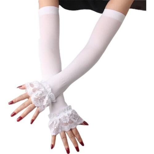Women Men Unisex Snowflake Pattern Jacquard Fingerless Gloves Winter Crochet Knit Arm Warmers Mittens with Thumbhole Gift F3MD