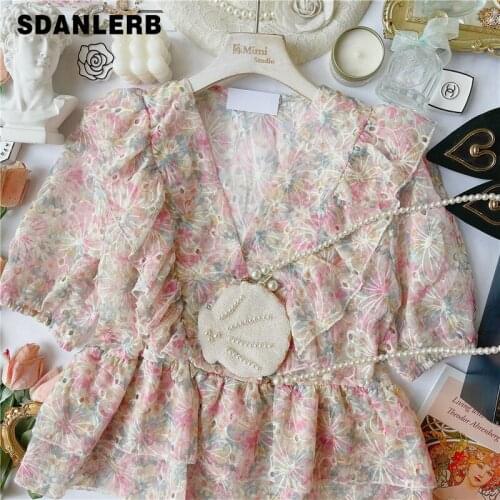 Блузки с вышивкой SDANLERB China At AliExpress