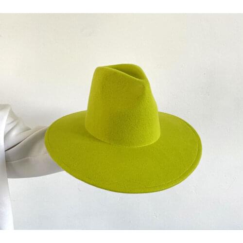 New Winter High Top Fashion Designer Wool Hat For Women Solid Causal Fedora Cap Lady Custom Panama Jazz Hat Sombrero Mujer Cape