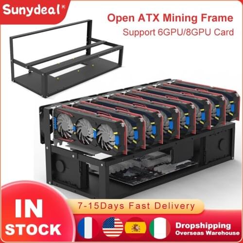 Stackable Open Mining Rig Frame Mining ETH/ETC/ZEC Ether Accessories Tools for 6/8 GPU Rig Frame Case