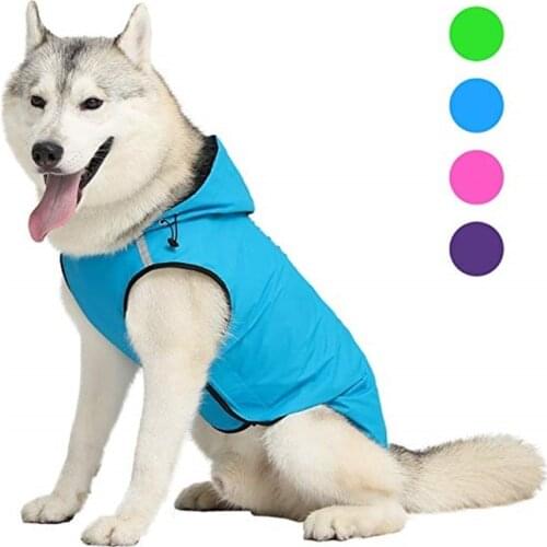 Dog Raincoat Reflective Hooded Jacket Puppy Clothing Waterproof Breathable Raincoat for Big Dog Pet Dog Vest Ropa Para Perros