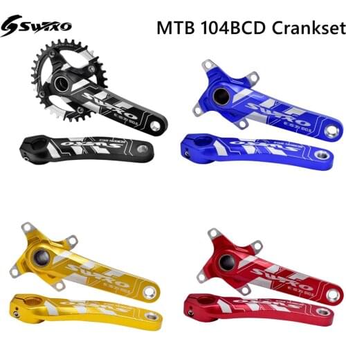 SWTXO Mountain Bike 104BCD Crankset CNC Ultralight Aluminum Alloy 170mm Crank Sprocket 32T 34T 36T 38T Chainring Bottom Bracket