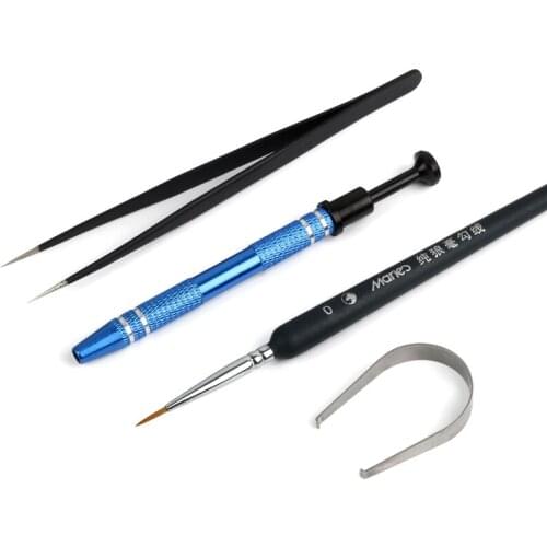 Universal Keyboard Key Cap Puller 4 Pcs/set Lube Brush Tweezer Switch Stem Holder Lube Tool Collection For Keyboard