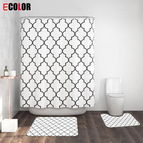 Shower curtains set bath mats rug set bathroom Floor Mat Four-piece Bath Mat Set Creative shower curtain set bath mats rugs