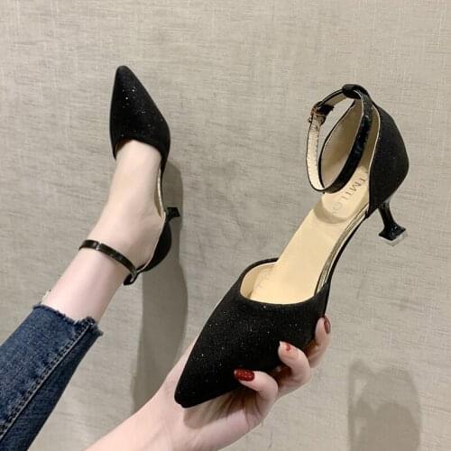 Women fashion high quality light weight buckle strap stiletto heel shoes lady cool party night club sexy shoes a6681