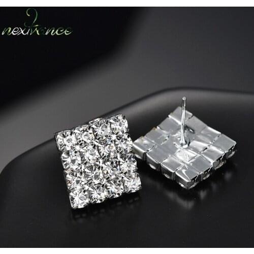 Nextvance Fashion Rhineston Zircon Stud Earring Round Heart Charm Quality Stainless Steel for Women Lover Gift Jewelry Wholesale