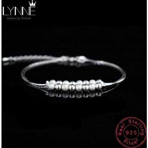 Hot Sale Fashion Double Layer Small Ball Bead Chain Bracelet 925 Sterling Silver Frosted Beaded Bracelets For Women Jewelry Gift