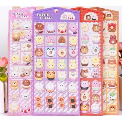 1pcs/1lot kawaii Stationery Sticker Bear donut Diary Planner junk journal Decorative Scrapbooking DIY Craft Sticker