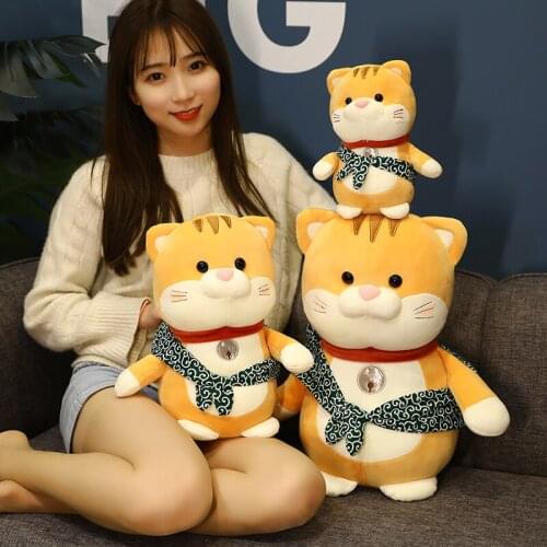 1pc 25/35cm Cute Cat With Bag Plush Toy Cartoon Stuffed Soft Pillow Dolls for Kind Children Birthday Gift High Quality