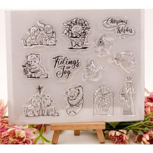 1pc Christmas Animals Transparent Clear Silicone Stamp Seal Cutting DIY Scrapbook Rubber Coloring Embossing Diary Decor Reusable