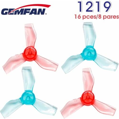 16PCS/8Pairs Gemfan 1219 31mm 0.8mm Hole 3 blade Propeller Props CW CCW 0802 RC Drone FPV Racing Brushless Motor Indoor Whoop