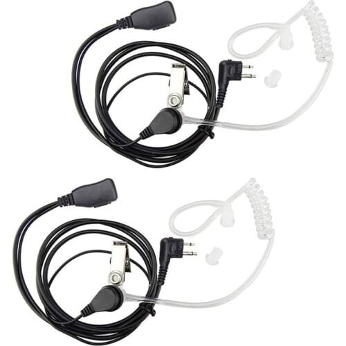 2Pack Fbi Style 2Pin Covert Acoustic Tube Earpiece Ptt Headset For Motorola 2 Ways Radio GP88S GP300 GP68 GP2000 GP88 GP3188 CP0