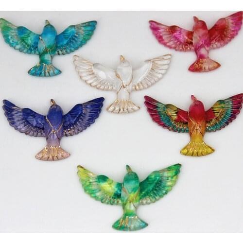 20PCS 20*30mm Acrylic Single Hole Aerial Bird Flat Back Crystal Jewelry DIY Scrapbook Accessories Craft Decorative MC114