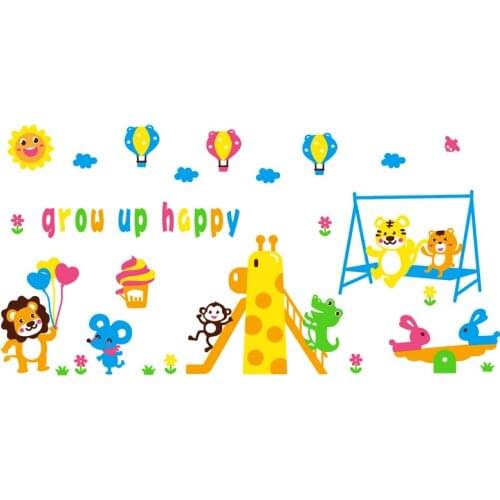 Kindergarten 3d stereo acrylic wall stickers childrens room playground hosting class classroom wall decoration cartoon stickers