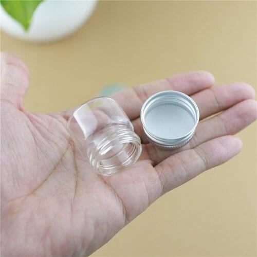 50PCS 30*30mm 10ml Mini Glass Bottles Aluminum CapsGlass Jars Vials Transparent Glass Containers Cute Small Bottles
