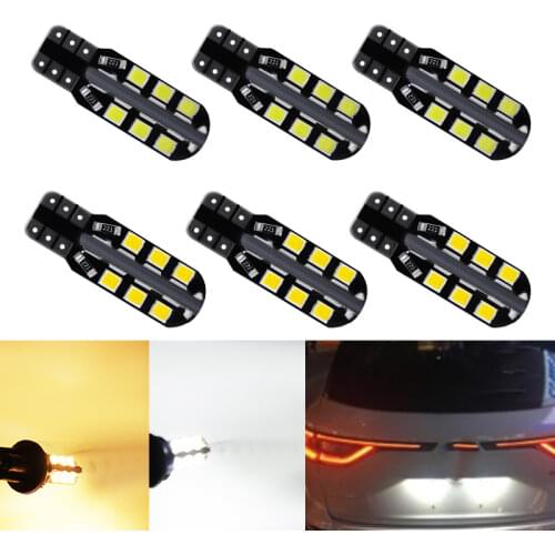 6x W5W LED Light T10 24SMD Car Side Wedge Dome Bulb 194 168 2835 White Warm White Signal Lamp