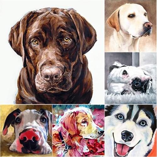 DIY Diamond Painting Lovely Dog Diamond Embroidery Animal Cross Stitch Full Round Square Drill Rhinestone Manual Home Decor Gift
