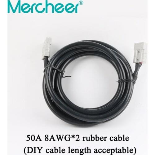 Free Shipping 50A Anderson Connector Electric Forklift Battery Charging Plug Battery Cable Wire 2*8AWG 1m 2m 3m 4m 5m 6m 8m 10m