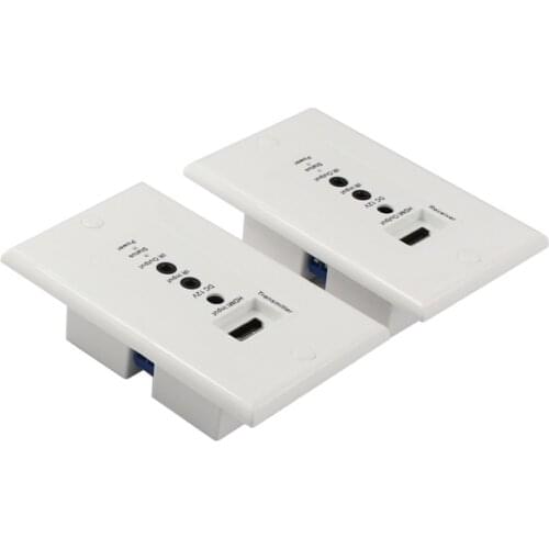 Free shipping Wall Plate HDMI RJ45 extender over cat5e cat6 with IR remote HDMI transmitter and receiver distance up to 50M