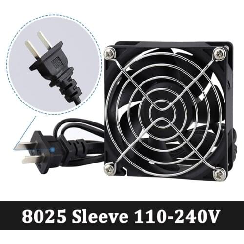 Gdstime 80mm EC Brushless Cooling Fan AC 110V 120V 220V 240V Axial Fan With Screw/Grill 80mmx25mm For Computer Case Cooler