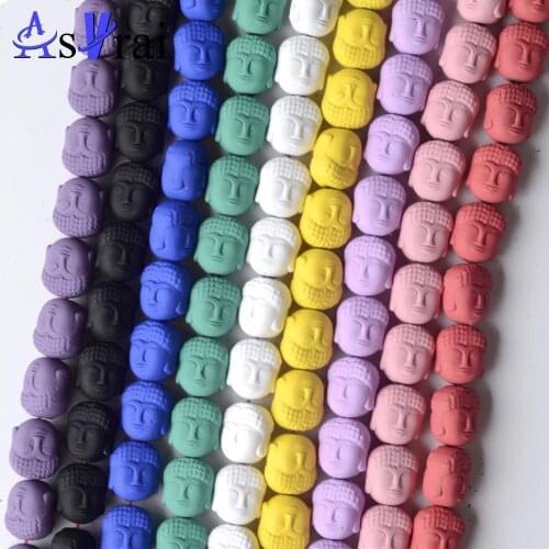Natural Stone Buddha Head Rubber Hematite Beads For Jewelry Making 10x9mm Loose Spacer Beads DIY Bracelet Necklace Accessories