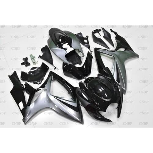 GSX-R600 06 Fairing Kits GSX-R600 2006 - 2007 K6 Silver Black Motorcycle Fairing GSX R 750 07 Fairings