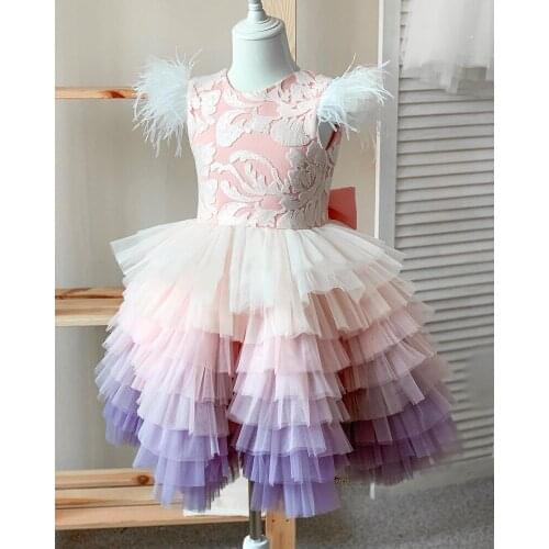 Kids Colourful Puffy Dress For Girls Ball Gown Baby Girl Princess Dresses for Party Costumes Children Clothing