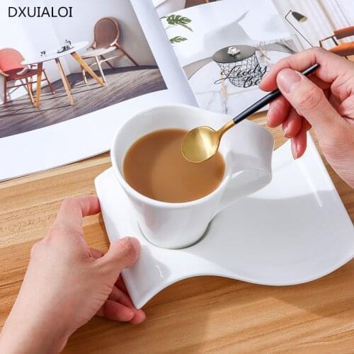 European Corrugated Ceramic Cup And Creative Game For Small Couples 300 Ml Coffee Cup