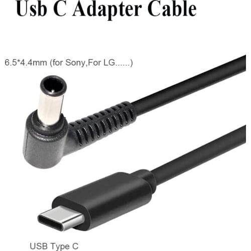 Type C USB-C to 6.5x4.4 DC Power PD Charge Cable Laptop Converter for Sony LG Notebook PC Power Supply Adapter