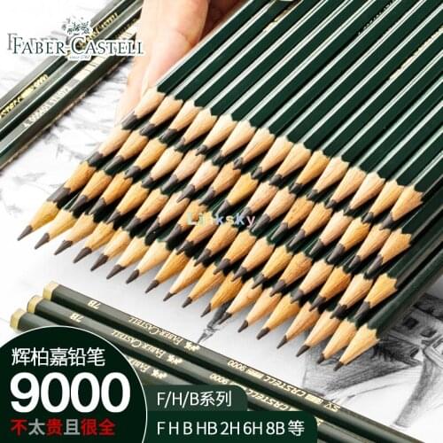 Faber-Castell 9000 Sketch Pencil, Drawing Design Art Supplies, SV Bonding Technology Raw Wood Environmental Safety,12 pcs/lot