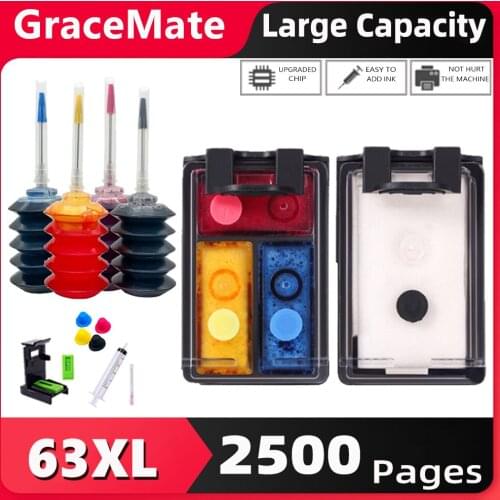 GraceMate Ink Cartridge Replacement for hp 63 XL Ink Cartridge HP63 for Deskjet 1110 2130 2131 2132 3630 5220 5230 5252 Printer