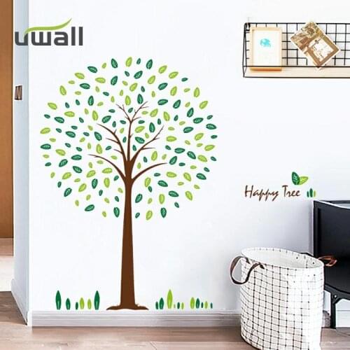 Creative Green Tree Leaves Wall Stickers Living Room Bedroom Decoration Background Wall Decor Home Decor Self Adhesive Stickers