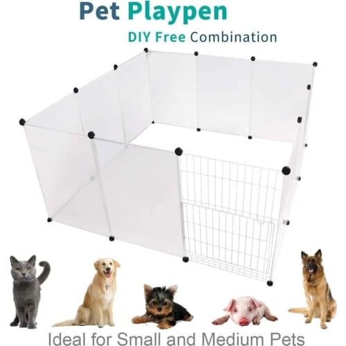 Pet Dog Fences Playpen DIY Freely Combined Multi-functional Dog Cage Yard Fence Foldable Sleep Playing Kennel House for Dogs Cat