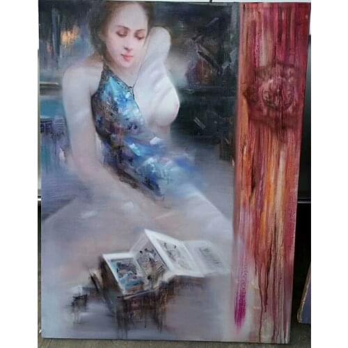 DONGMEI OILPAINTING hand painted oil painting High-grade original figure Modern impression the human body painting DM1804169