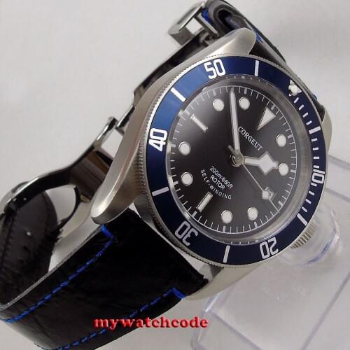 Brushed 41mm corgeut black dial luminous marks Sapphire Glass miyota 8215 Automatic diving watch C51