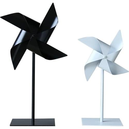 SCALED IRON ART PINWHEEL MODEL HANDMADE METAL WINDMILL MINIATURE NOVELTY CAFE DECOR PUB CRAFT ORNAMENT ACCESSORIES FURNISHING